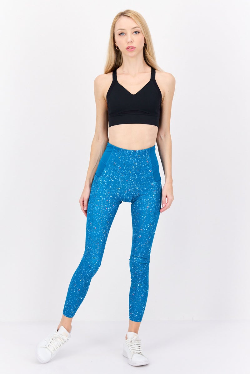 Brooks Women Sportswear Fit Training Leggings, Blue Combo - Image 2